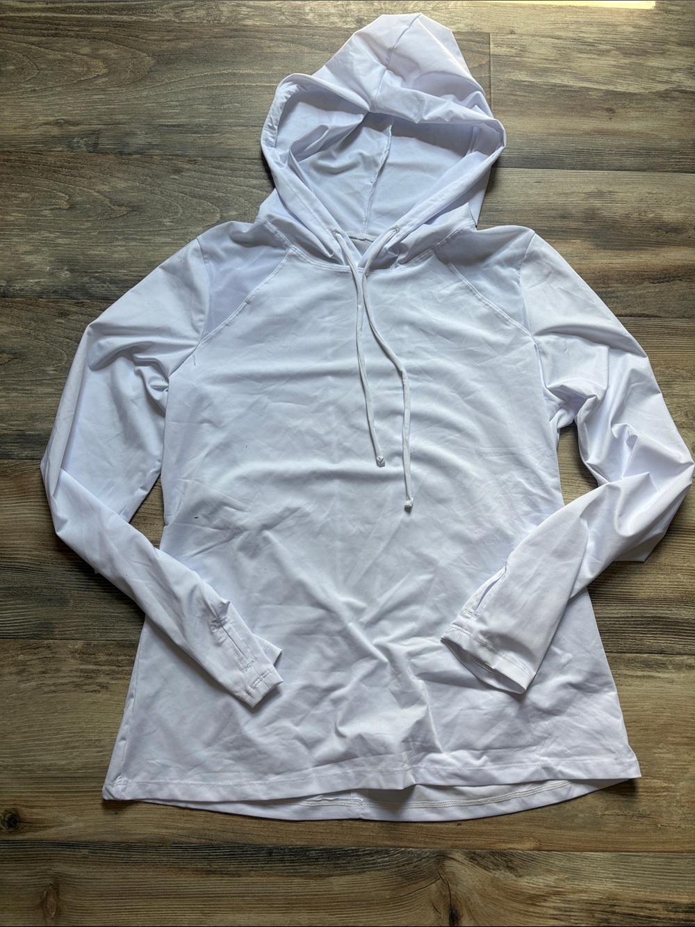 SHEIN White Lightweight Hooded Pullover Sweatshirt